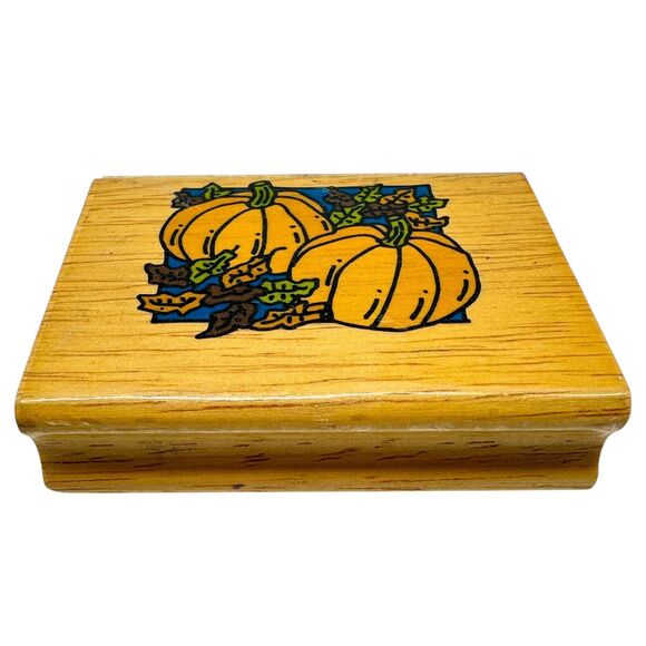 Pumpkins Wood Mounted Rubber Stamp by Canadian Maple Collections Fall Autumn - Picture 2 of 6
